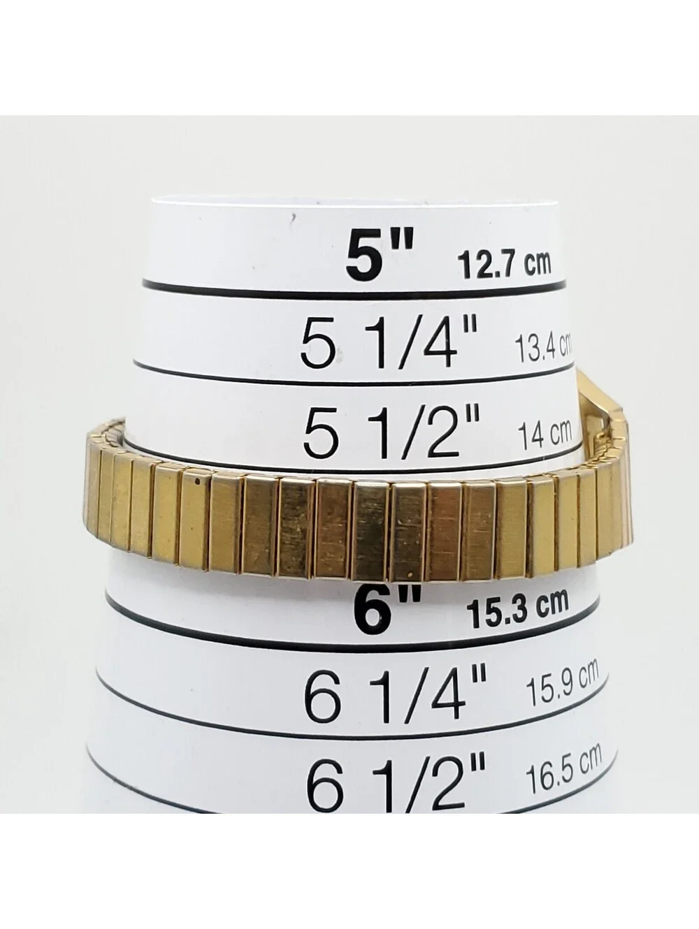 Exactime Quartz Watch Women 24mm Stretch Band Gold Tone New Battery